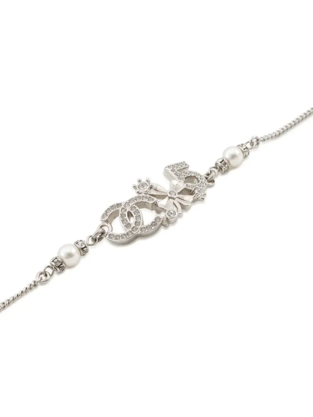 Chanel Bracelet CC Logo Icon Line Stone Faux Pearl - Picture 2 of 10